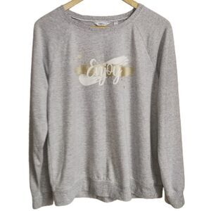 Grey & Gold ENJOY Soft Cosy Casual Long Sleeves Sweatshirt Size Medium